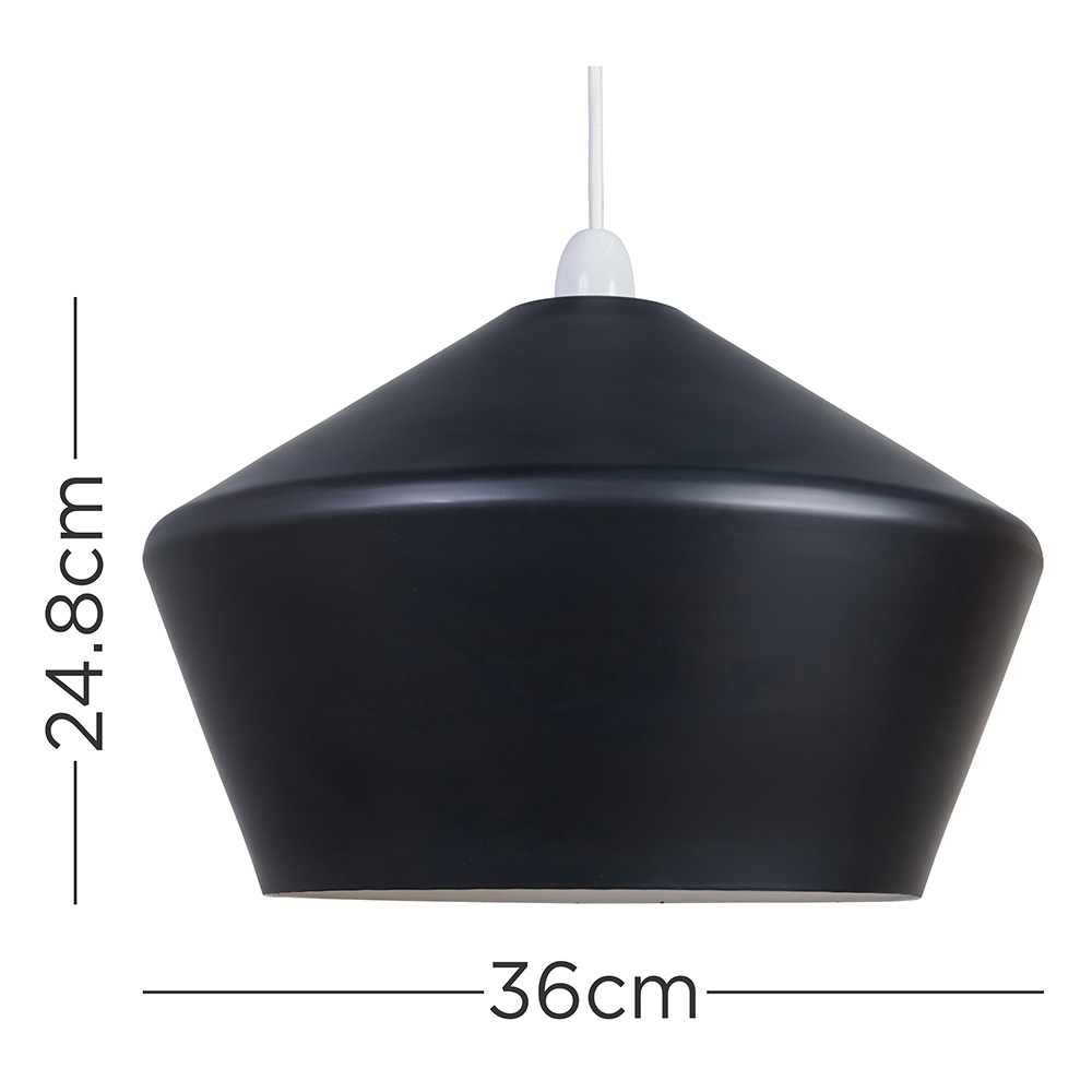 ValueLights Otis Angled Matt Black Metal Lamp Shape Image 5