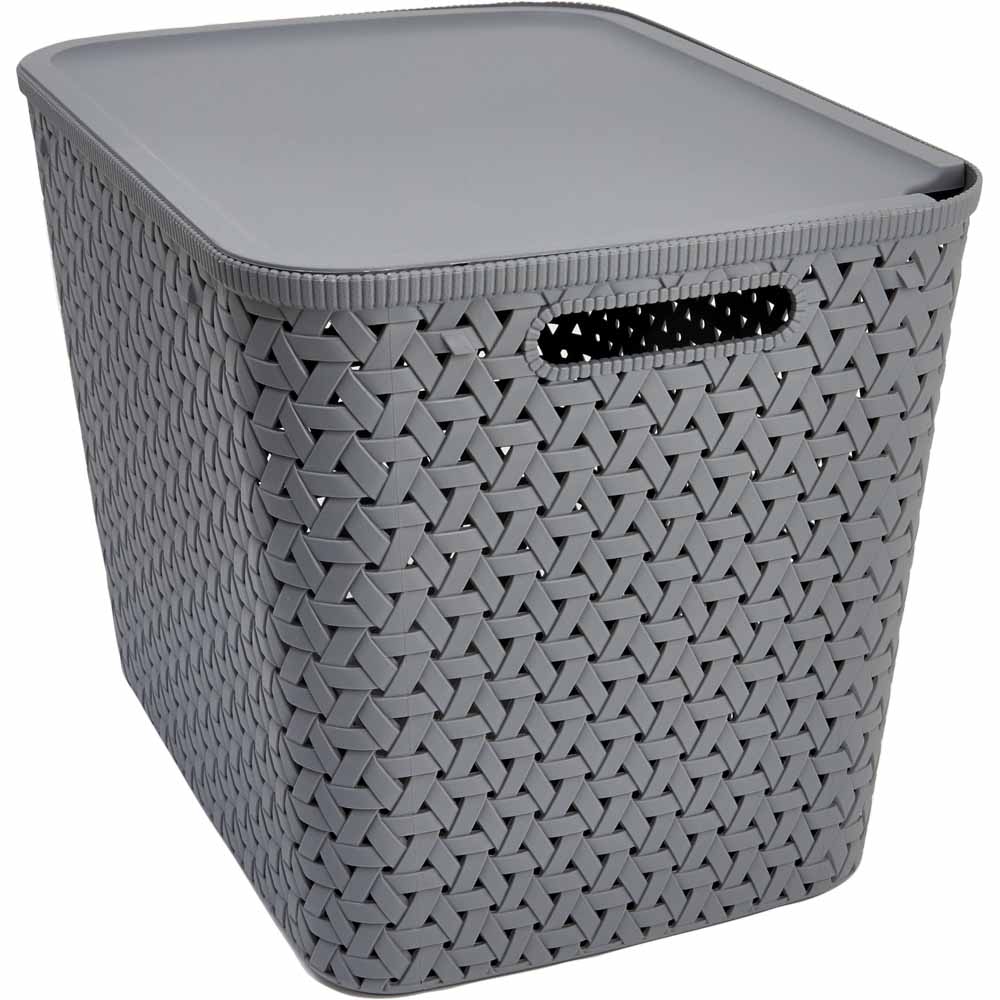Wilko 28L Slate Grey XL Storage Basket Image 3