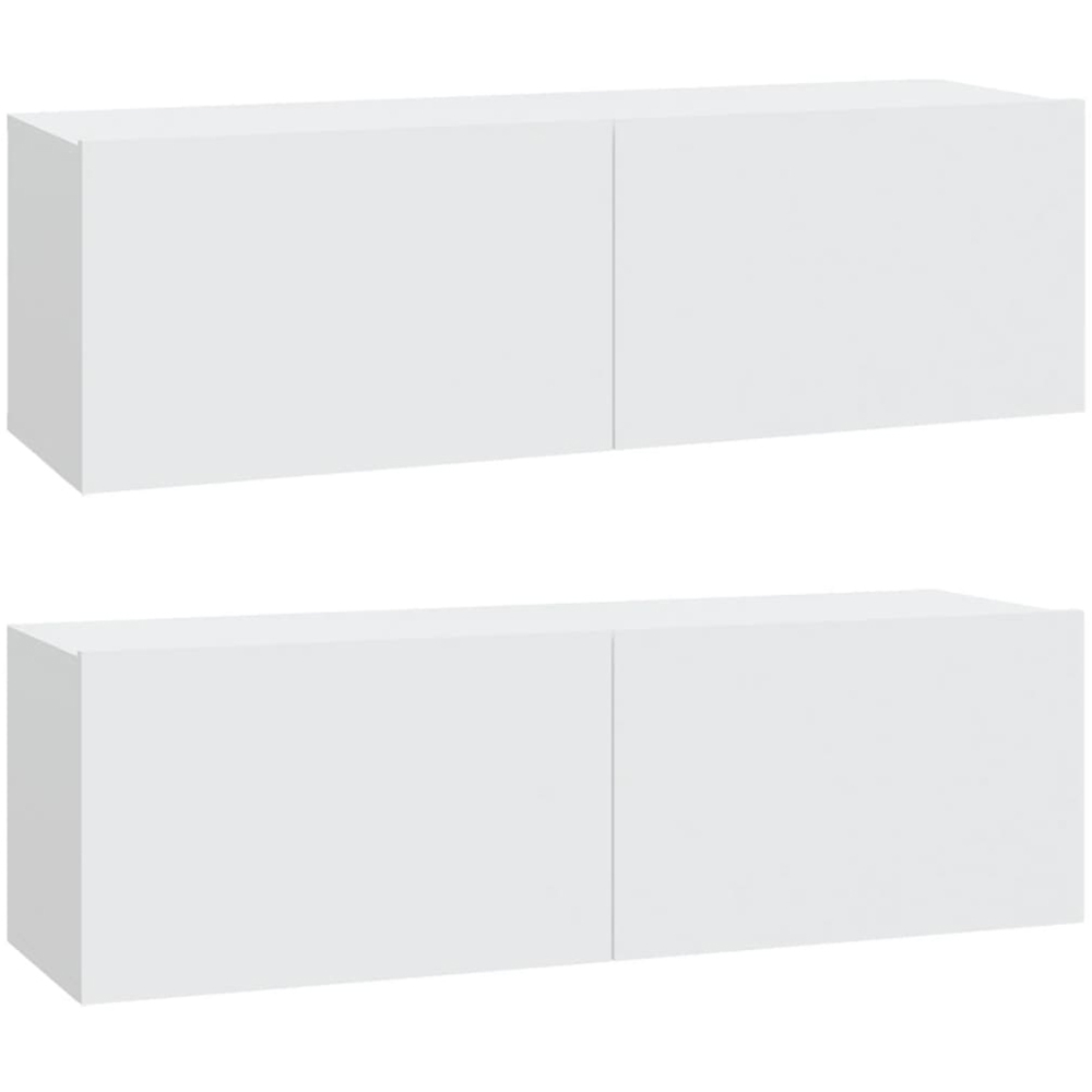 vidaXL 2 Door White Wall-Mounted TV Cabinet Set of 2 Image 2