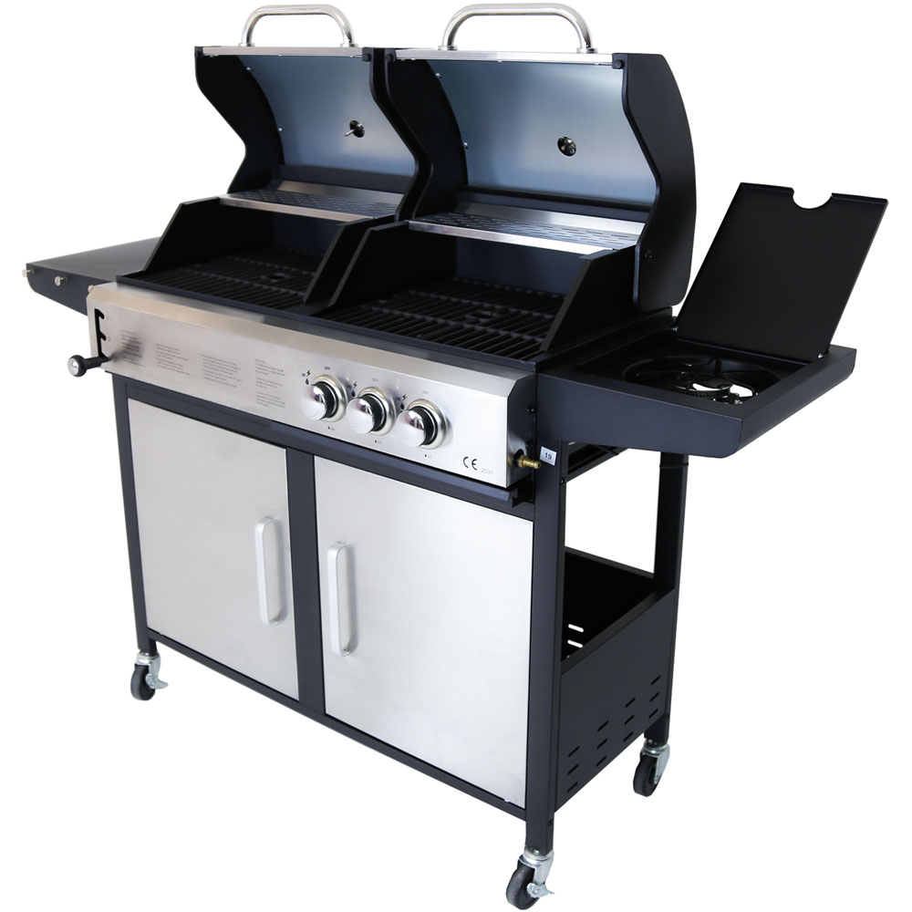 Charles Bentley 2+1 Dual Fuel BBQ Stainless Steel Image 2