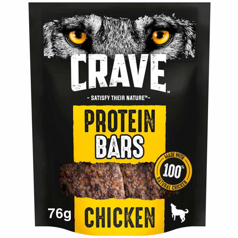 Crave Chicken Protein Bar Adult Dog Treat 76g Image 1
