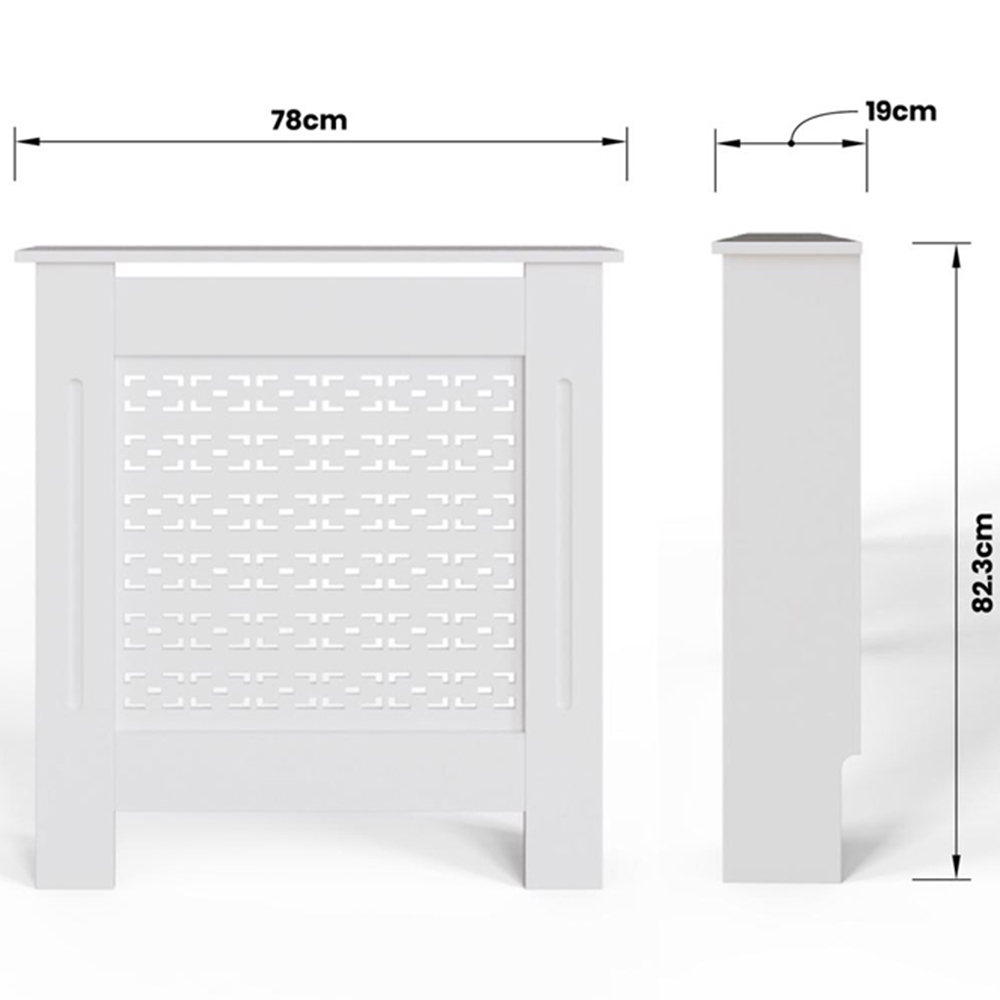 FWStyle White Geometric Pattern MDF Radiator Cover Small Image 6
