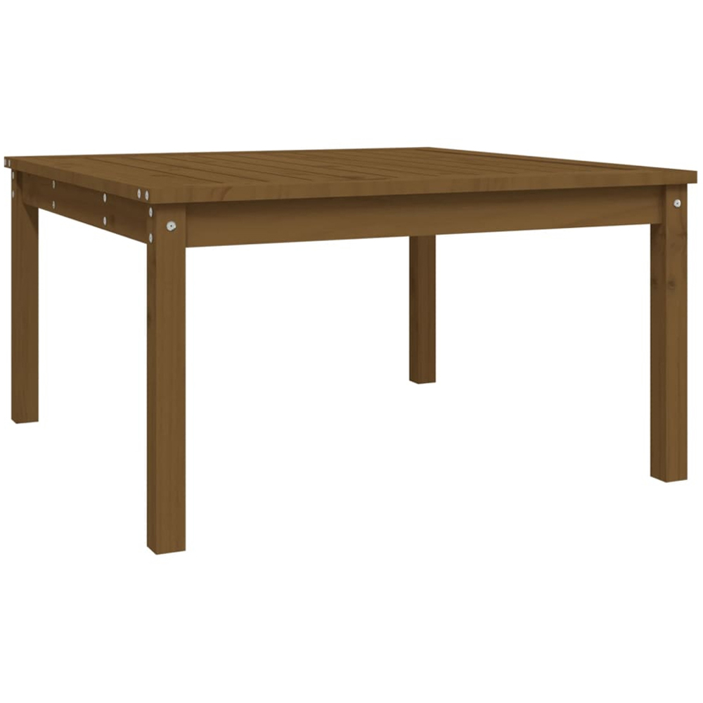 vidaXL Honey Brown Solid Pine Wood Slatted Garden Table 82.5 x 82.5cm Image 2