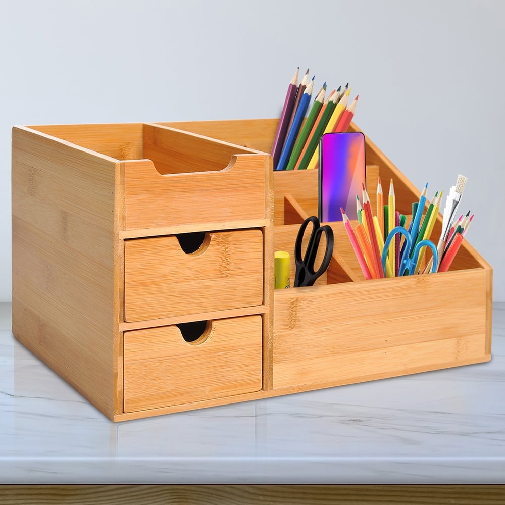Portland 2 Drawer Natural Multi Function Storage Caddy Image 2