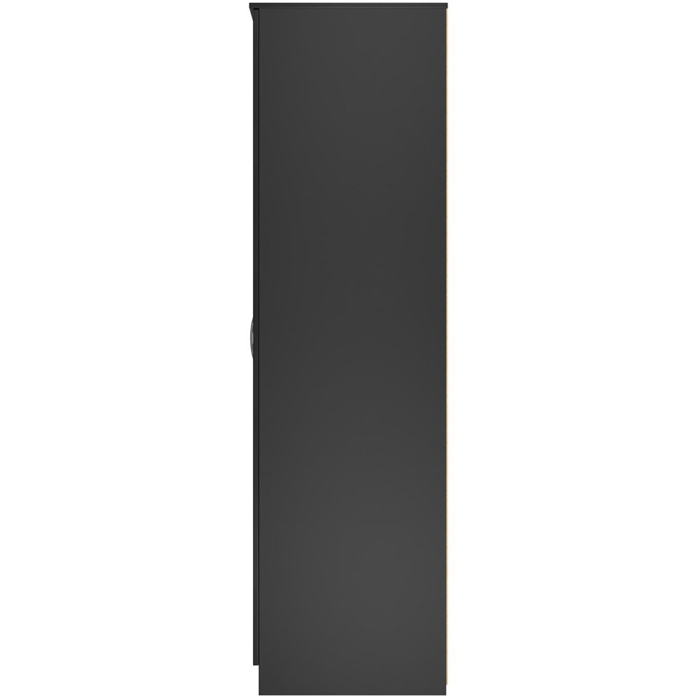 Crowndale Avon 2 Door Matt Black Wardrobe Ready Assembled Image 3