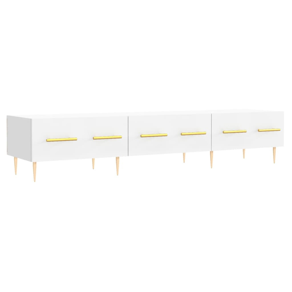 vidaXL 3 Drawer White TV Cabinet Image 2