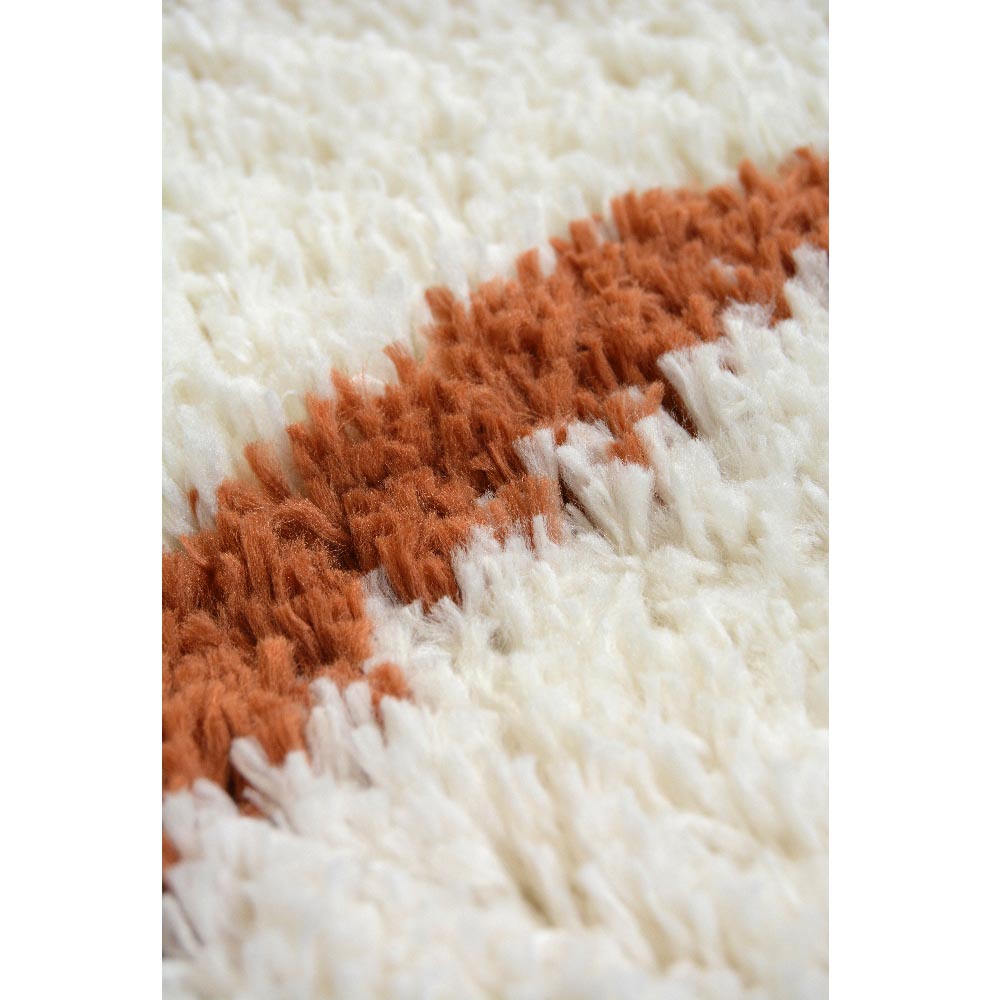 Homemaker Ivory and Terracotta Snug Isobar Shaggy Rug 120 x 170cm Image 2
