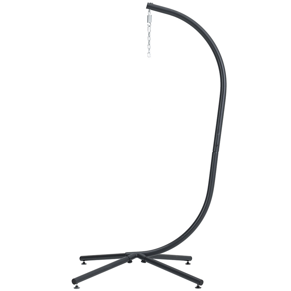 Living and Home Grey Rattan Hanging Egg Chair with Cushion Image 4