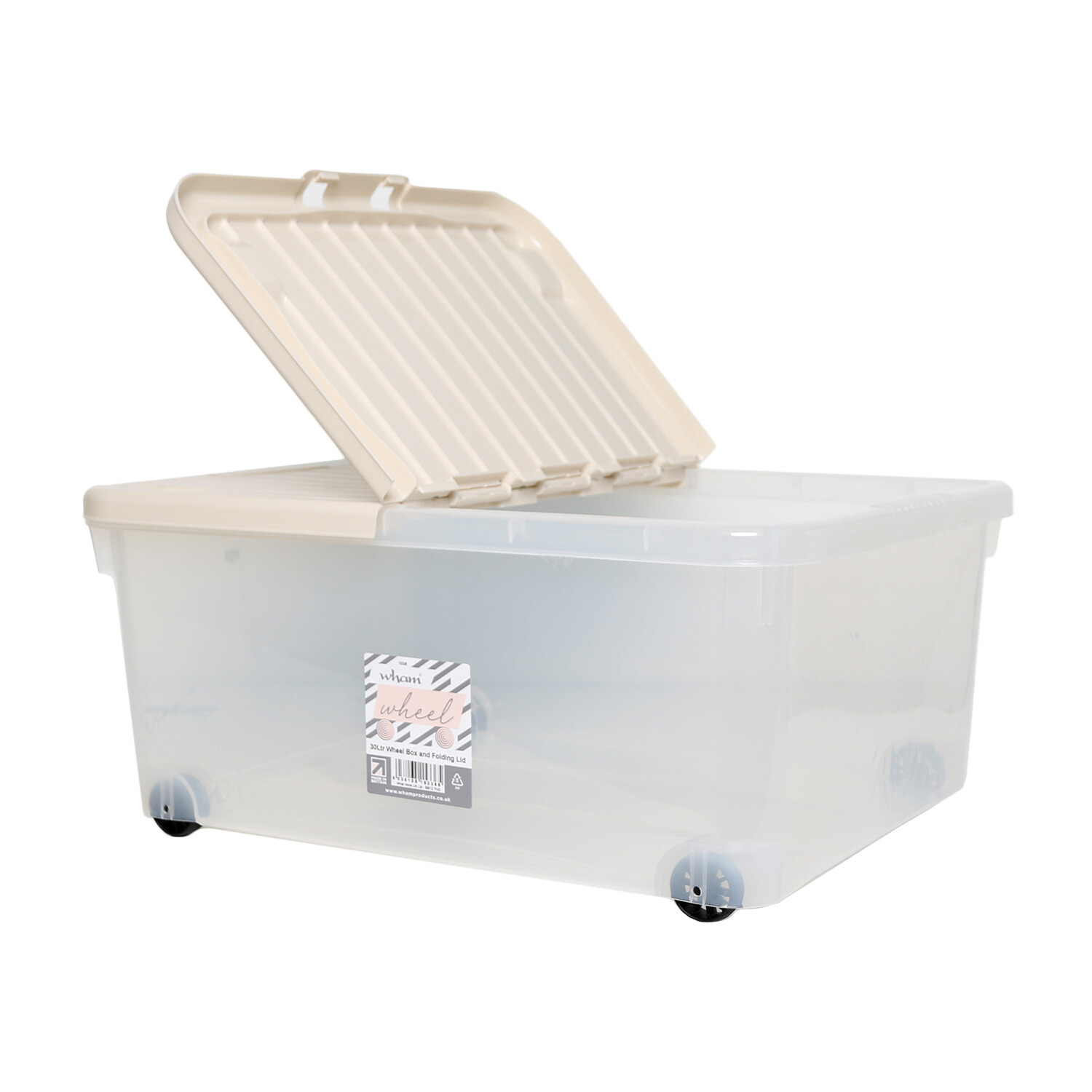 Wham Wheel Perfectly Pale Storage Box and Folding Lid 30L Image 2