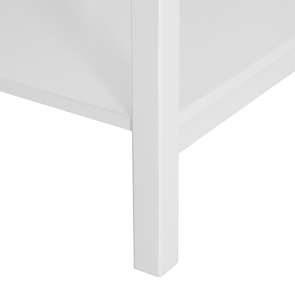 Portland Single Drawer White Wooden Bedside Table Cabinet Image 4