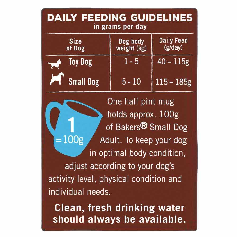 Bakers Beef & Veg Dry Dog Food for Small Dogs 1.1kg Wilko