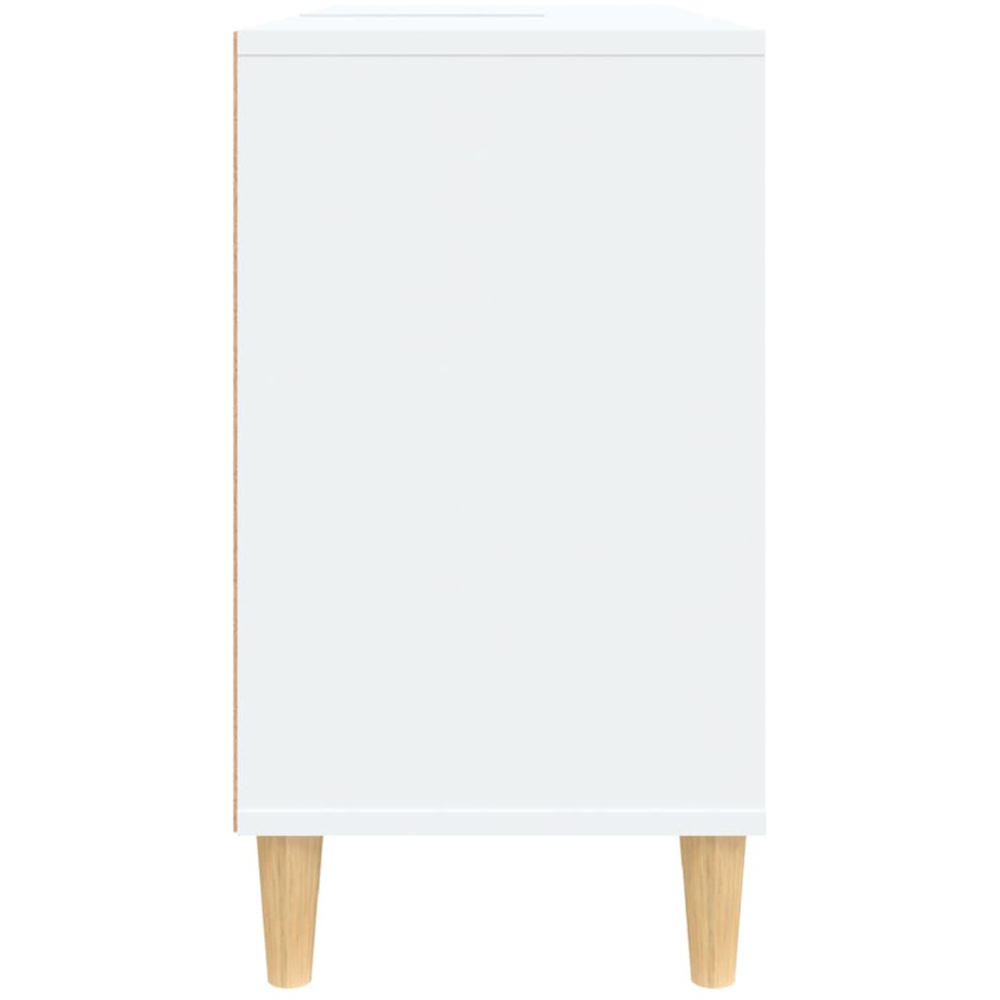 vidaXL Single Door 4 Shelf White Wood Washbasin Cabinet Image 6