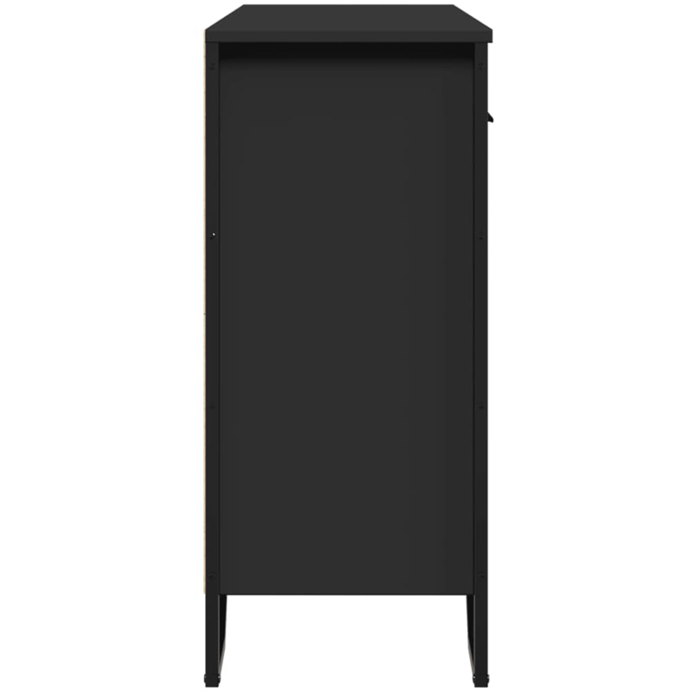 vidaXL 3 Door 3 Drawer Black Wooden Sideboard Image 5
