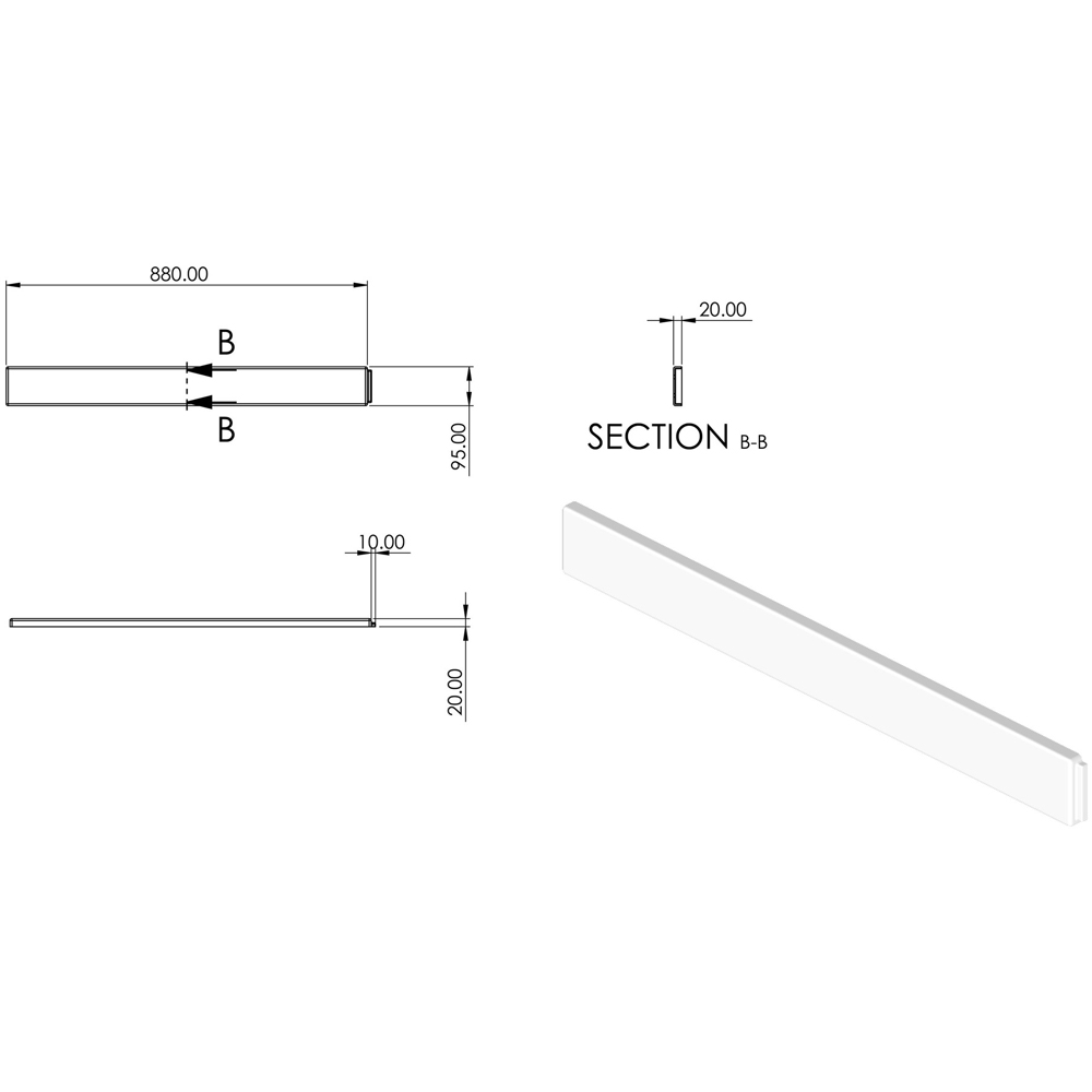Bathstore 1000-1200mm White Rectangular Shower Tray Riser Kit with Legs Image 4