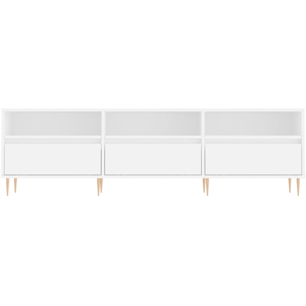 vidaXL 3 Drawer 3 Shelf White TV Cabinet Image 5