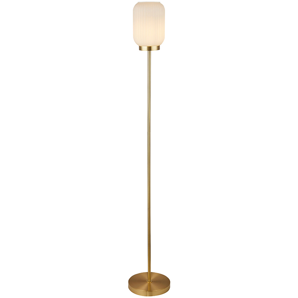 Lighting Collection Matson Frosted White Glass Floor Lamp Image 3