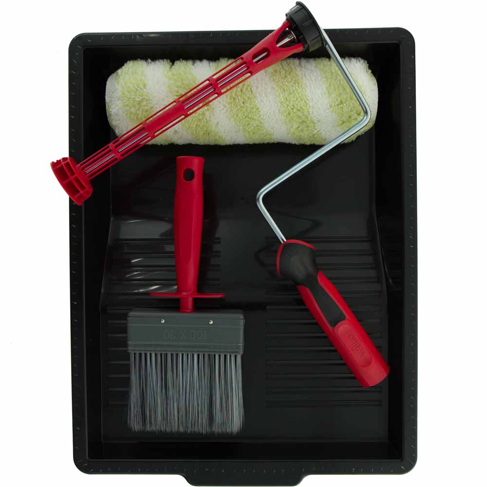 Wilko 4 Piece Large Exterior Paint Rollers and Brush Tray Kit Image 11