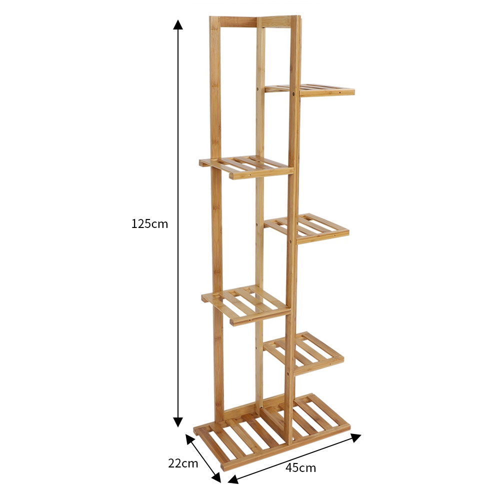 Living and Home Multi Tiered Natural Plant Stand 45 x 22 x 125cm Image 9