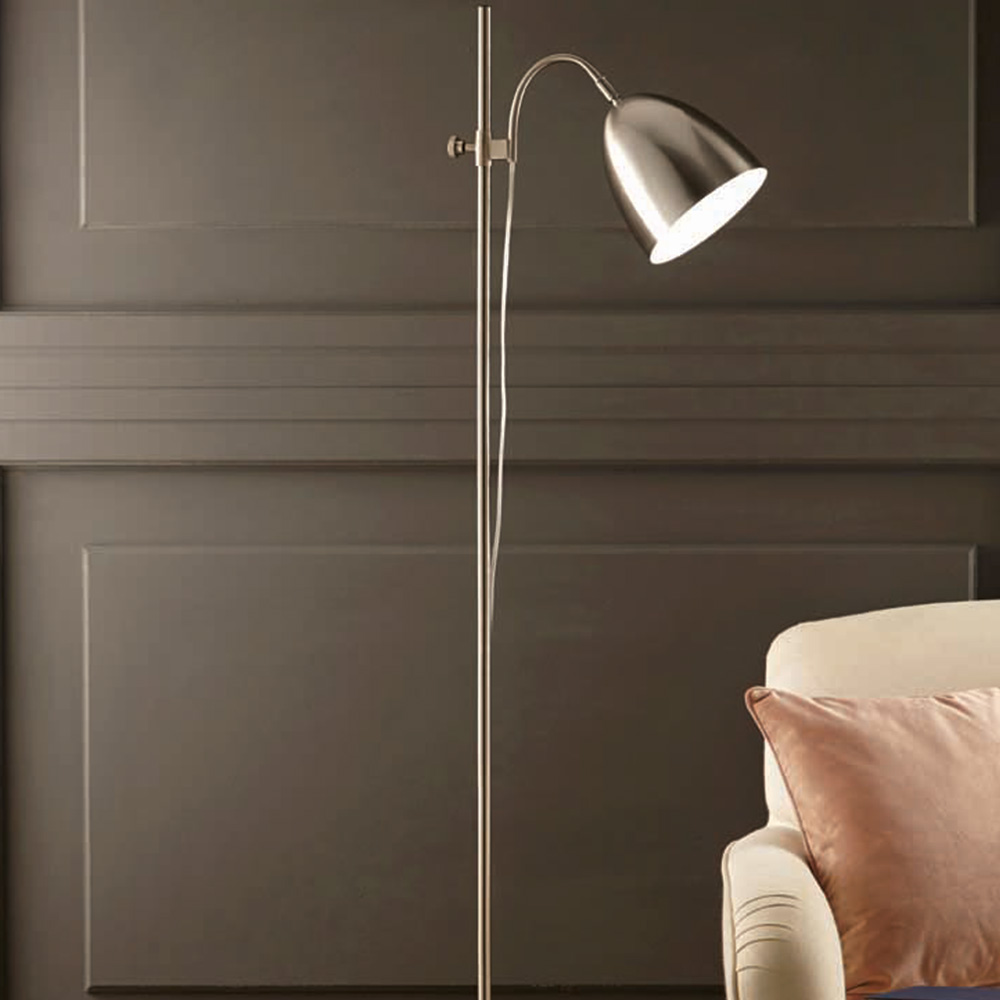 The Lighting and Interiors Brushed Chrome Seb Floor Lamp Image 2