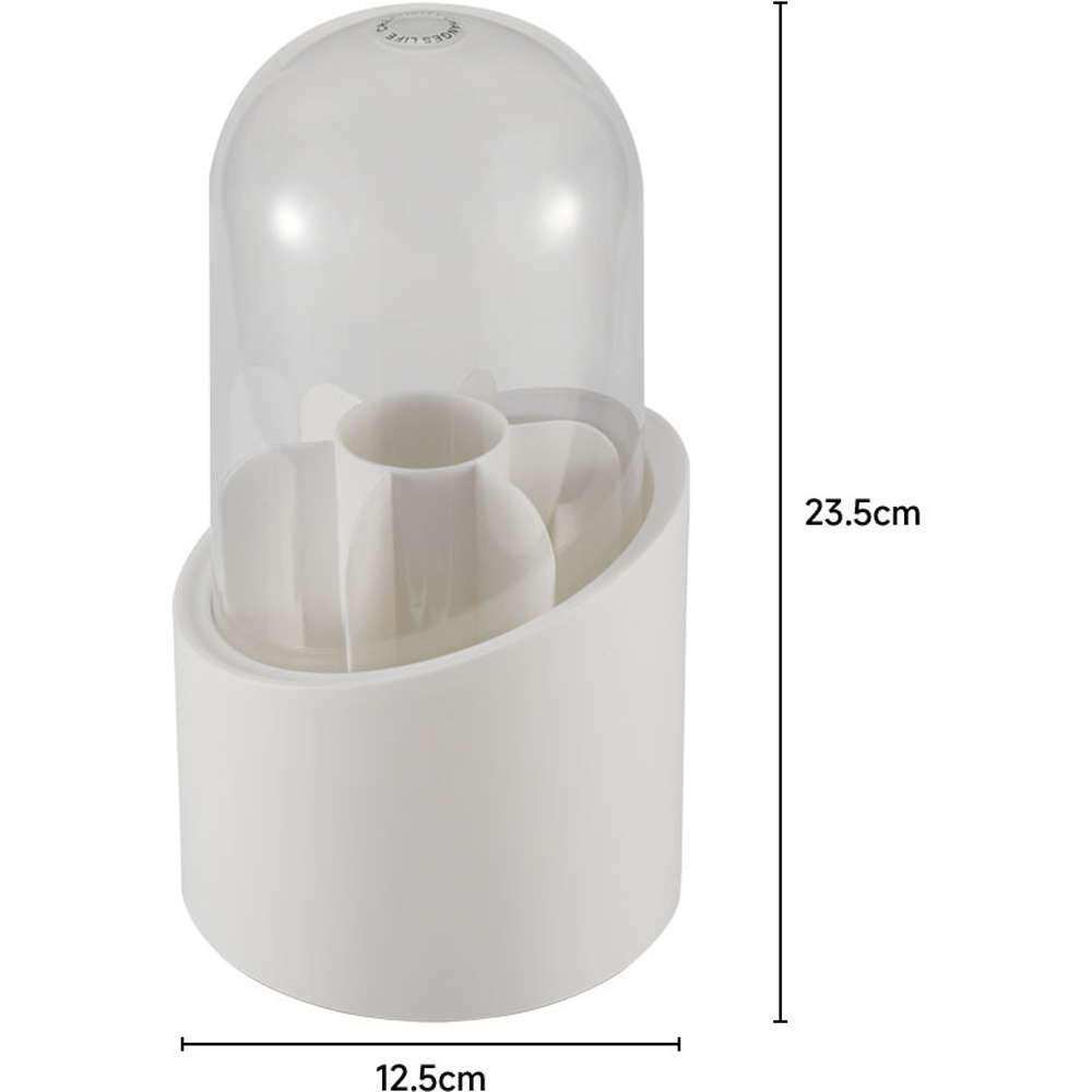 H&O Direct White Plastic Rotating Makeup Brush Cylinder Case Image 5
