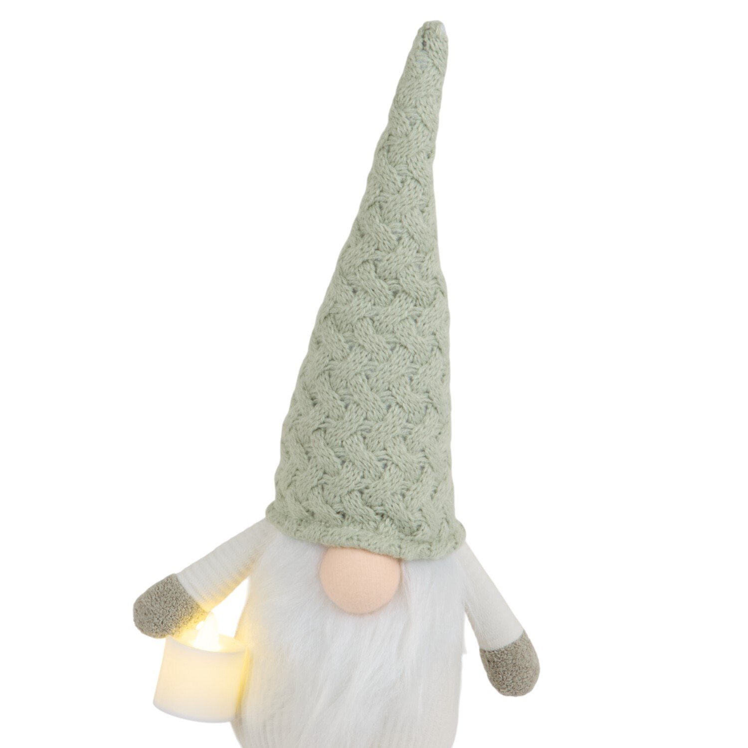 Knitted Sage Gonk with LED Candle Sage Image 5
