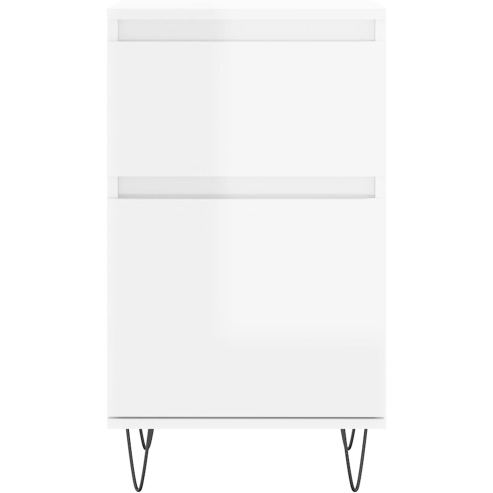 vidaXL Single Door Single Drawer High Gloss White Sideboard 2 Piece Image 6