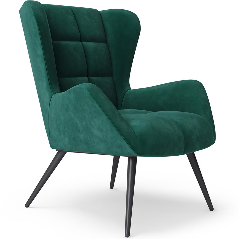 Dorel Dalton Green Velvet Accent Chair Image 2