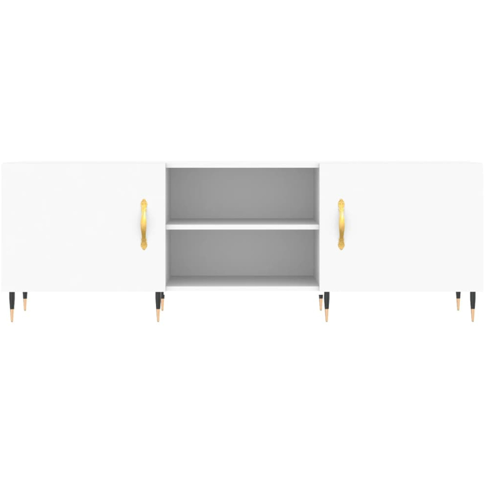 vidaXL 2 Door 2 Shelf White TV Cabinet Image 5