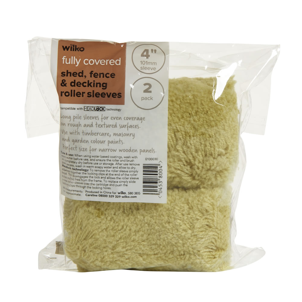 Wilko Shed and Fence Roller Sleeve 4in Wilko