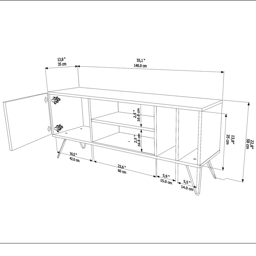Decorotika Mistico Black and Walnut TV Unit Image 5