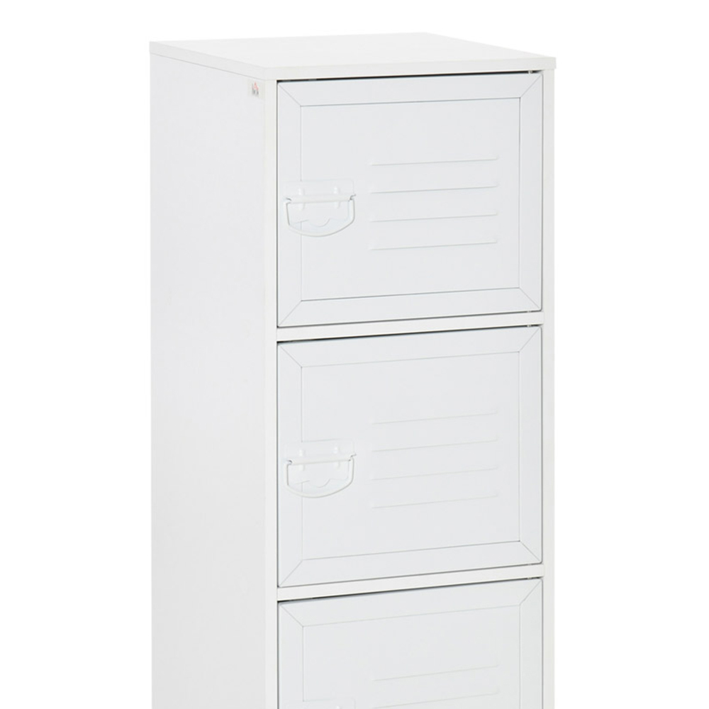 HOMCOM White 3-Tier Mobile Cabinet Image 6