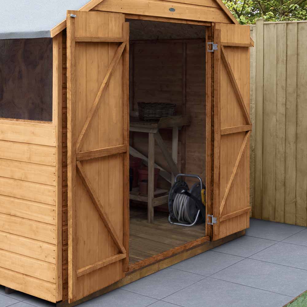 Forest Garden 8 x 6ft Double Door Shiplap Dip Treated Apex Shed Image 3