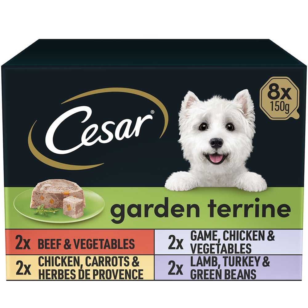 Cesar Garden Terrine Selection Dog Food Trays 150g Case of 3 x 8 Pack Image 2