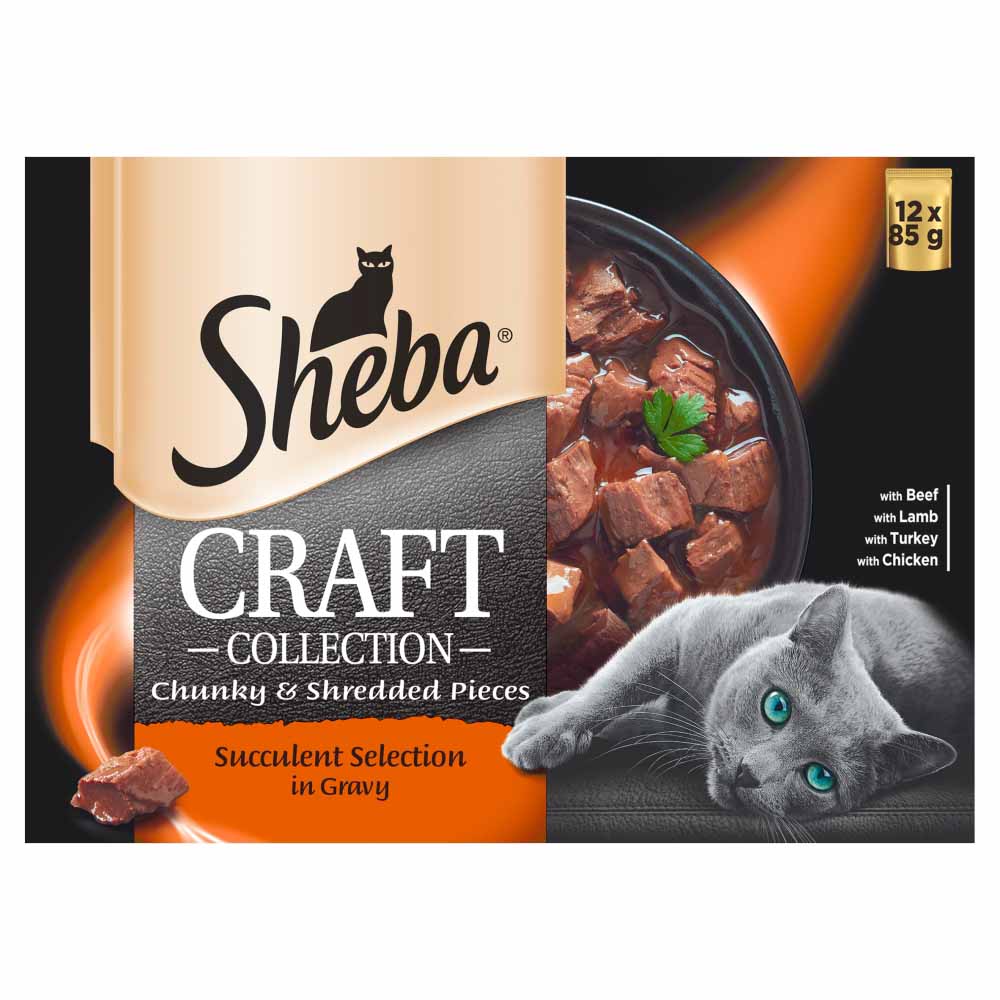Sheba Craft Succulent Mixed Selection in Gravy Cat Food Pouches 12x85g Image 2