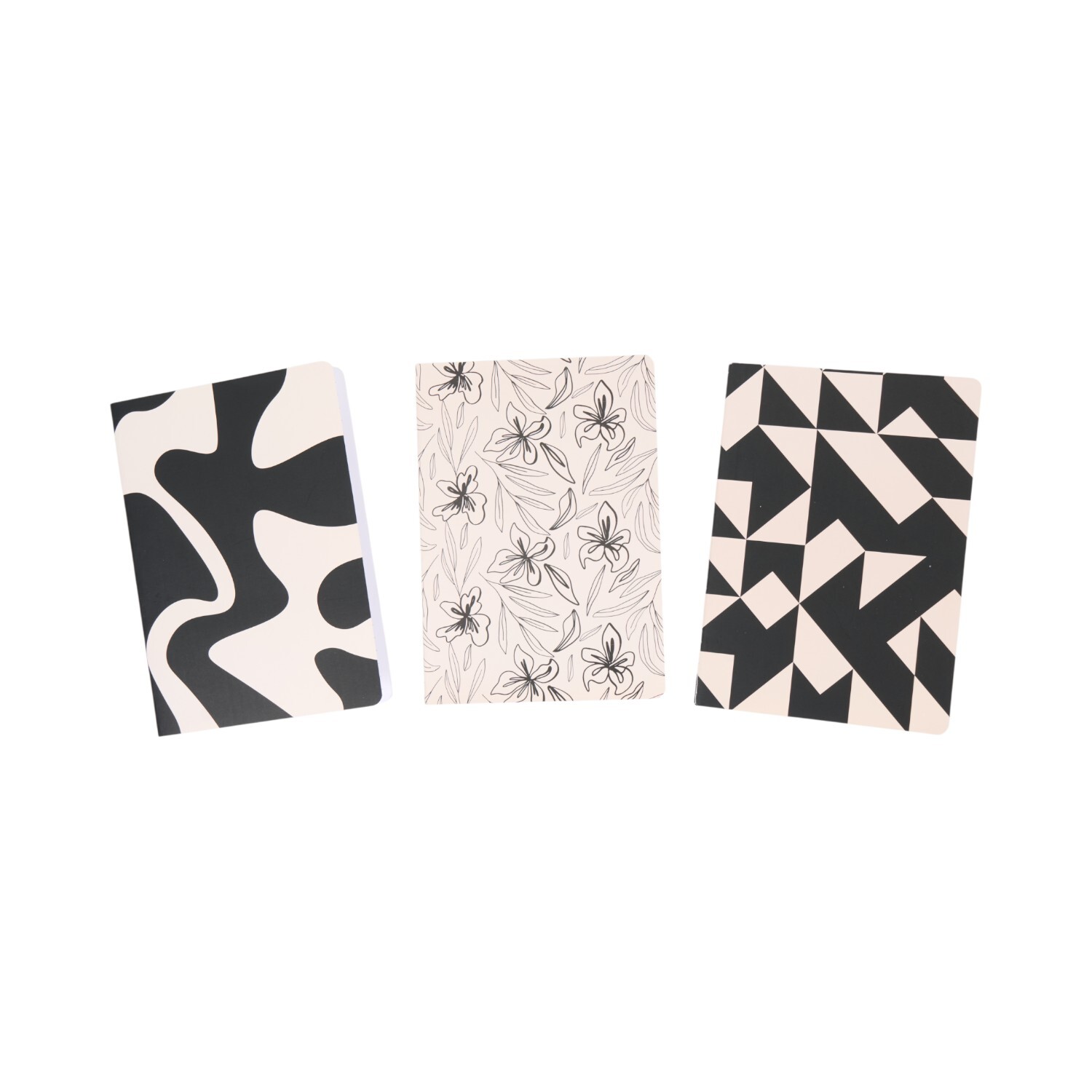 Pack of 3 Black and White Notebooks Image 2