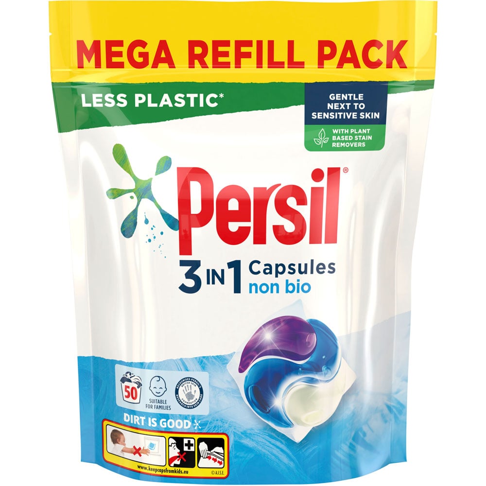 Persil Non Bio 3 in 1 Laundry Washing Capsules 50 Washes Case of 3 Image 2