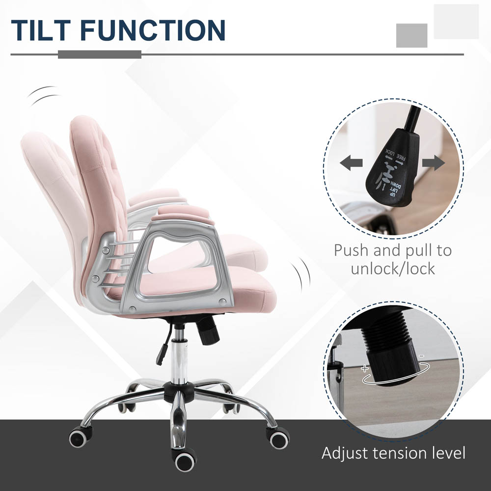 Portland Pink Swivel Ergonomic Office Chair Image 4