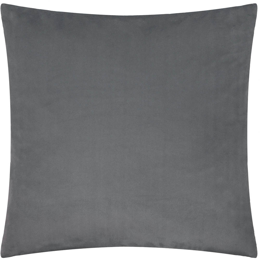 Paoletti Savoy Charcoal Stripe Velvet Reversible Cushion 50 x 50cm Image 3