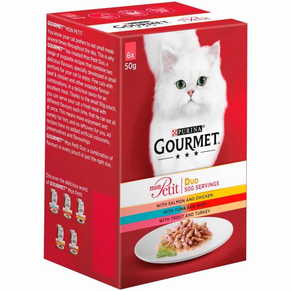 Gourmet Mon Petit Cat Food Pouches Duo Mixed 6 x 50g Image 3