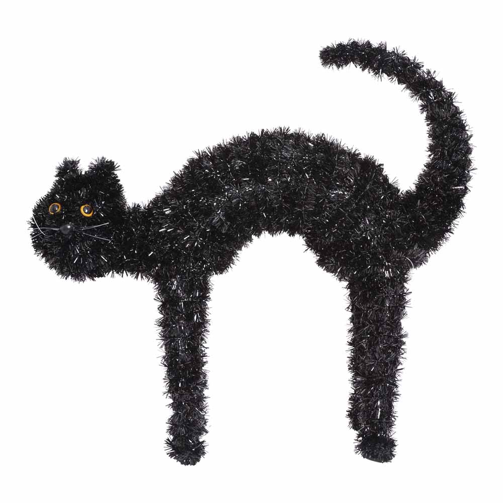 Wilko Halloween Tinsel Black Cat Wilko