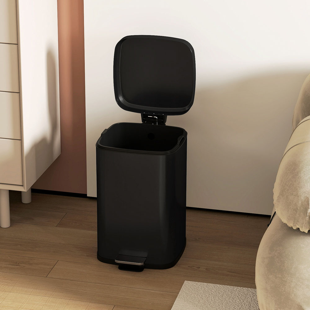 HOMCOM Black Metal Soft Close Pedal Bin 20L Image 4