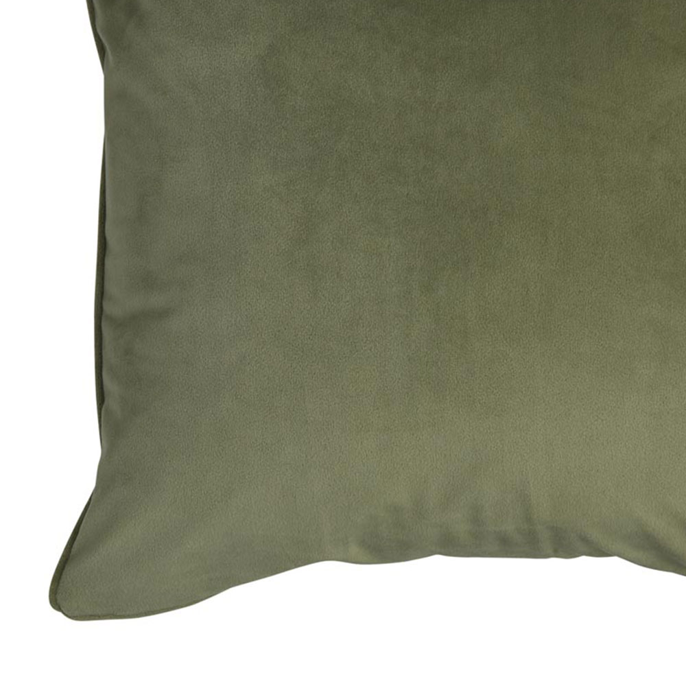 Wilko Olive Green Velour Cushion 55x55cm Image 5