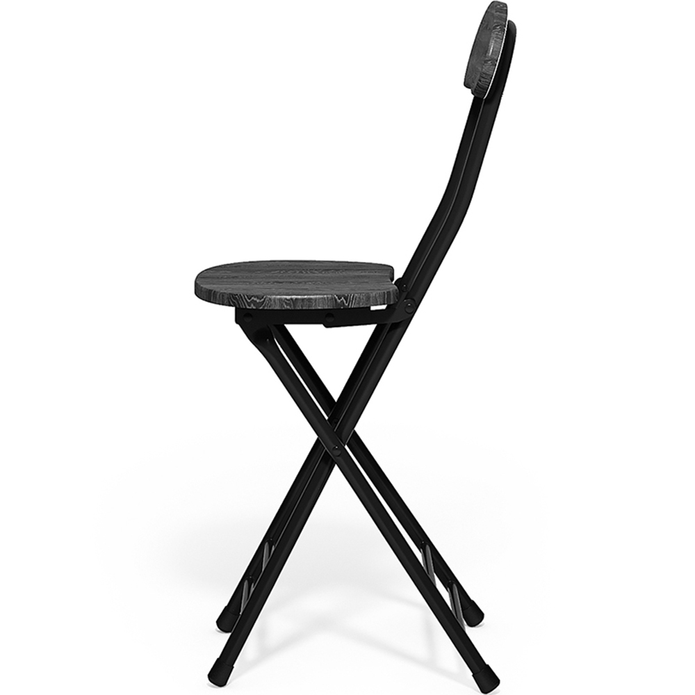 Living and Home Set of 4 Black Compact Wooden Folding Chair Image 4