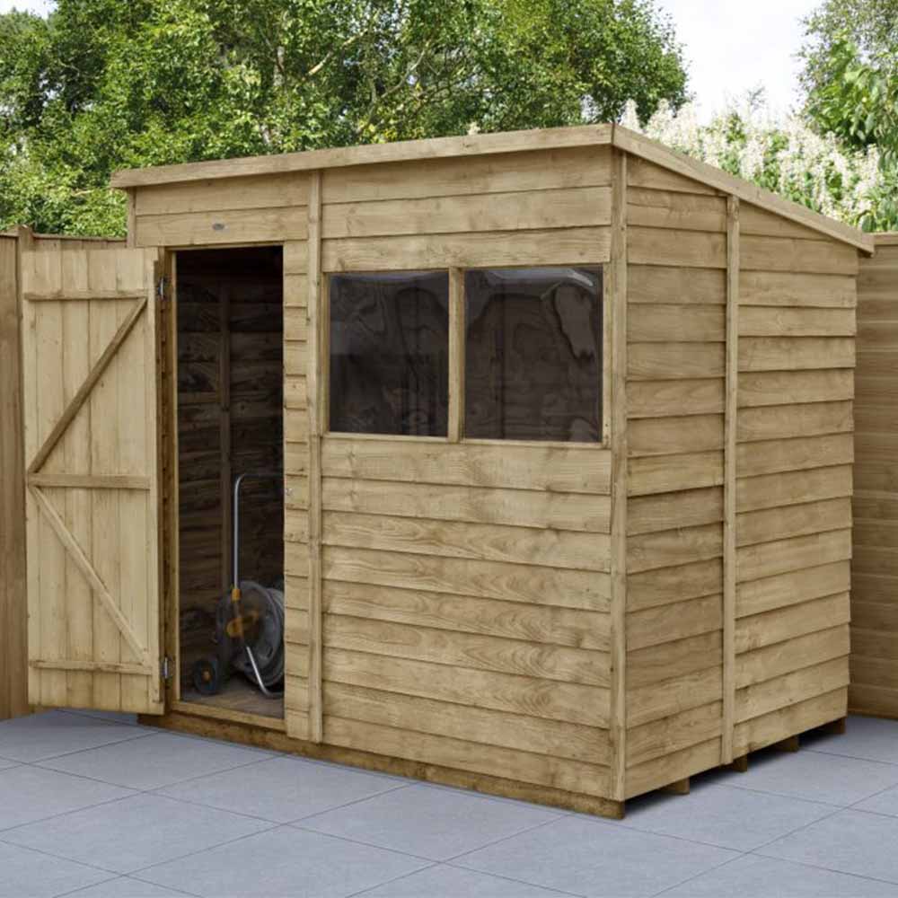 Forest Garden 7 x 5ft Overlap Pressure Treated Pent Shed Image 6