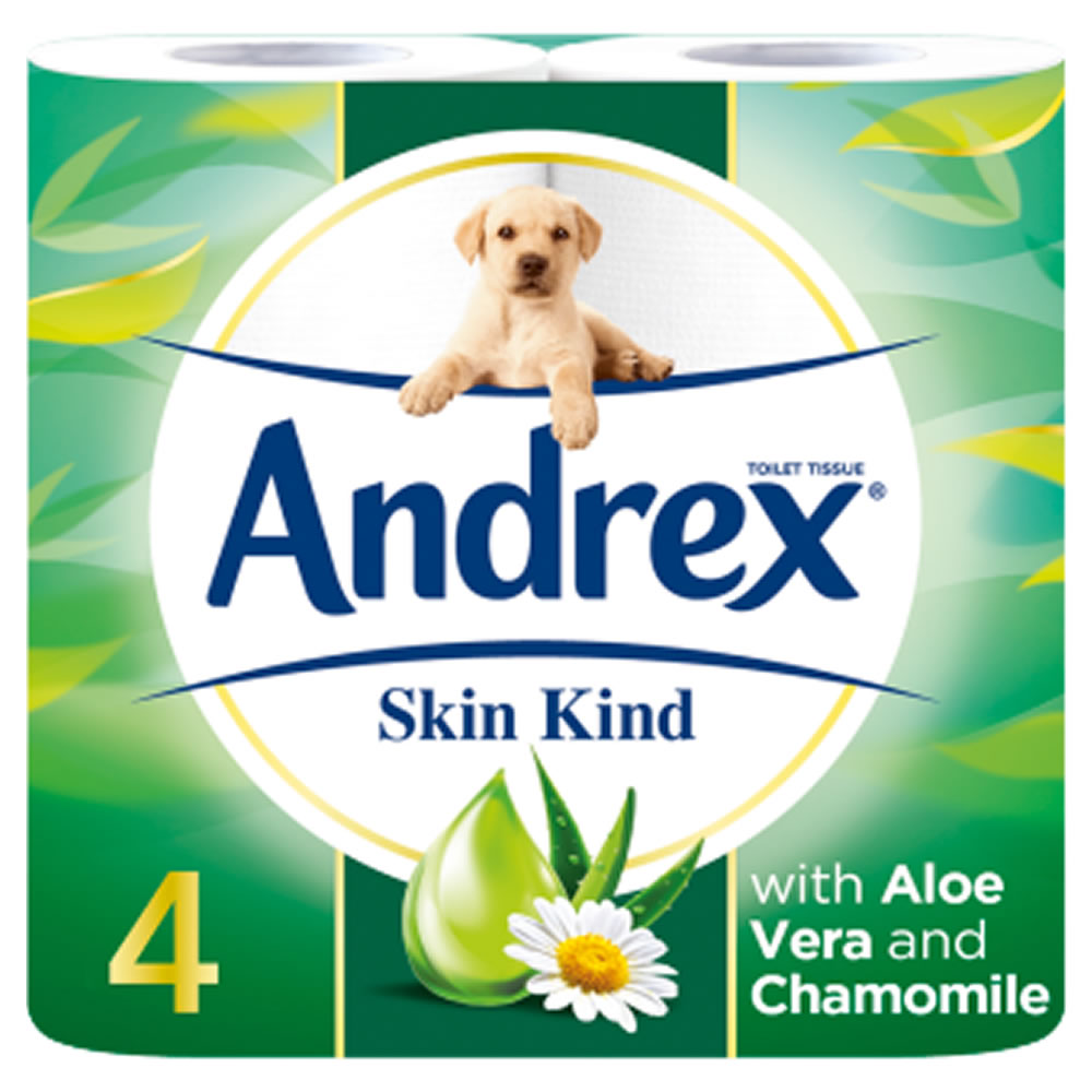 Andrex Skin Kind Enriched with Aloe Vera Toilet Tissue 4 Rolls 2 Ply Image