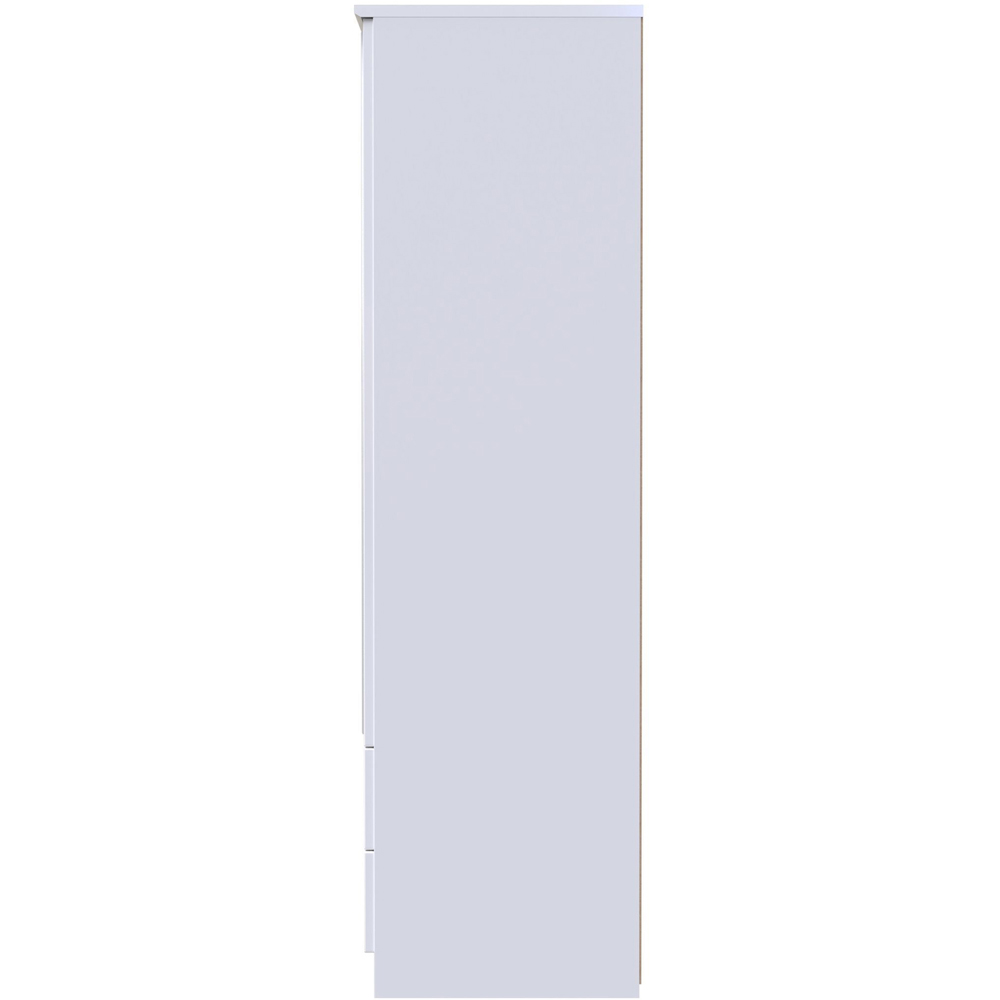 Crowndale Camden 2 Door 2 Drawer White Gloss and White Mirrored Wardrobe Ready Assembled Image 5