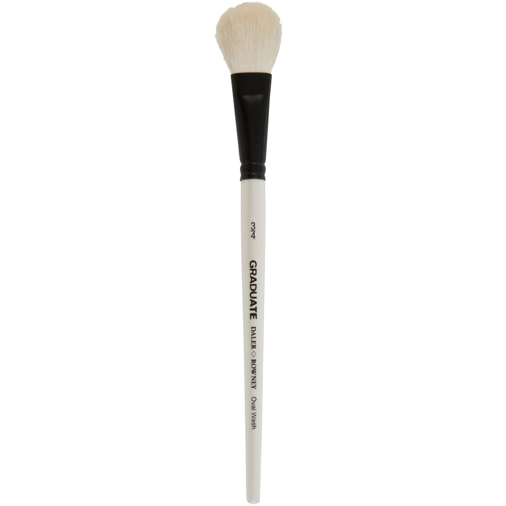 Daler-Rowney Graduate White Goat Oval Wash Short Handle Brush - 3/4 inch Image