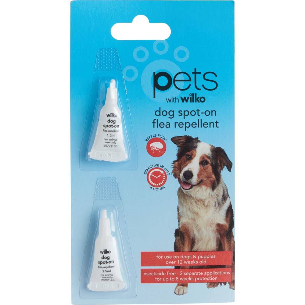 Wilko Dog Spot On Flea Repellent 2 Pack Image 1