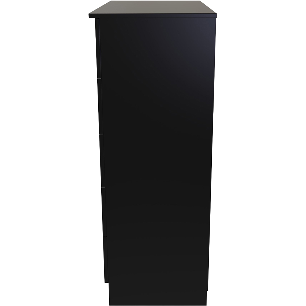 Crowndale Avon 5 Drawer Matt Black Chest of Drawers Ready Assembled Image 3