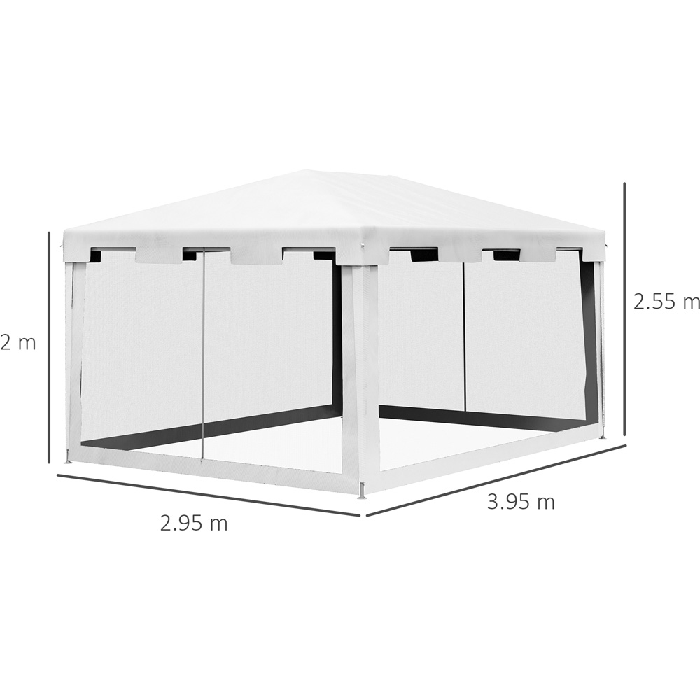 Outsunny 4 x 3m Gazebo Party Tent with Panel Image 7
